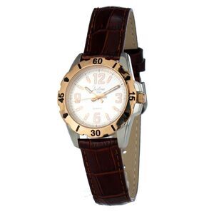 JUSTINA Brown Leather Dress Women's Watch